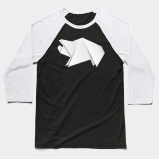 White origami pig Baseball T-Shirt